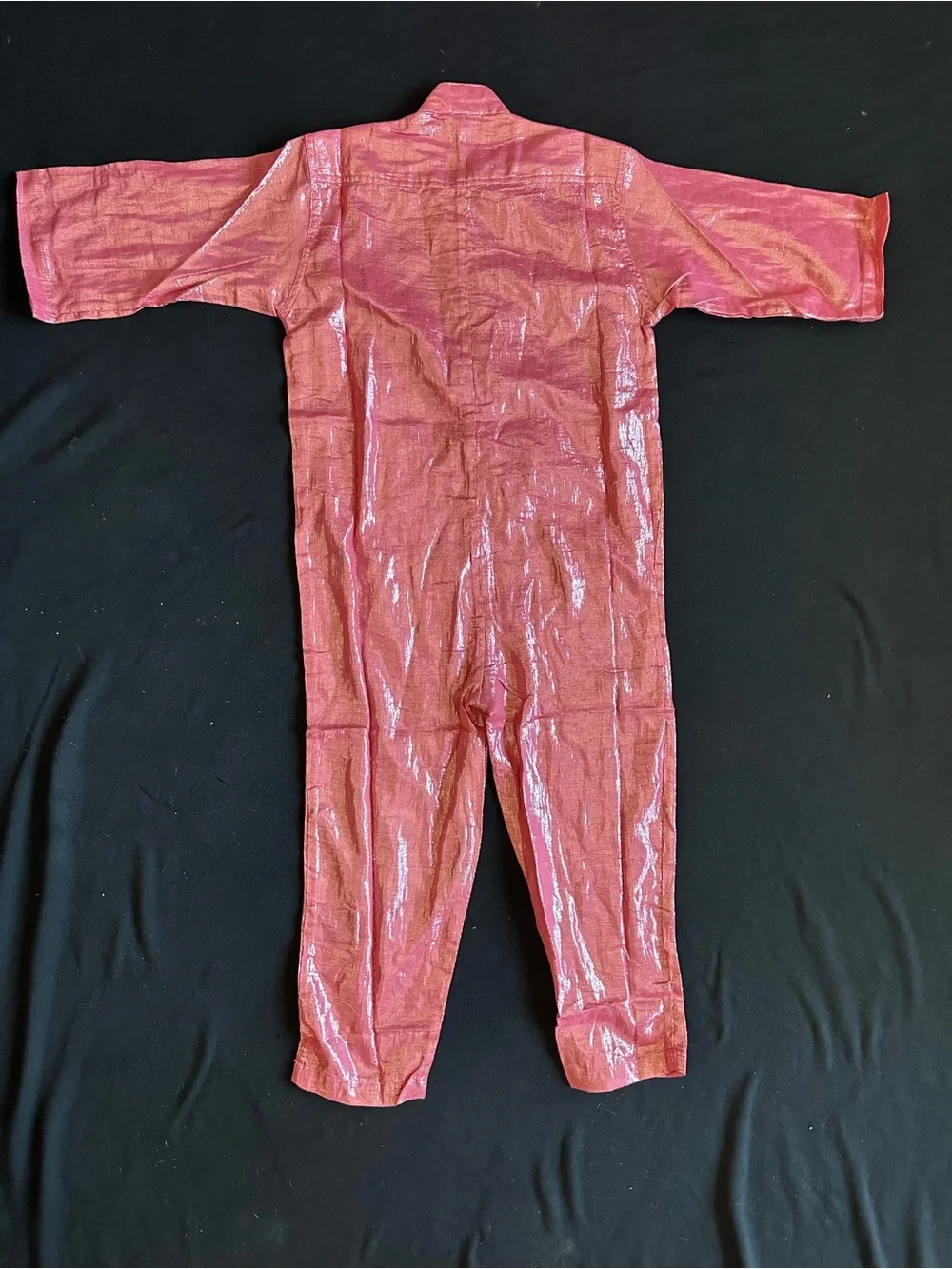Suzi Kondi Shiny lurex Pink girls Kids One-Piece utility Bodysuit light fabric - Picture 3 of 13